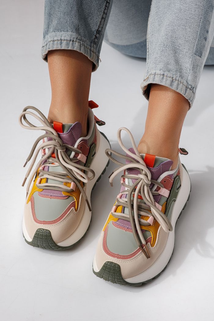 Zöld női tornacipő ekológikus bőrből Missy #24241