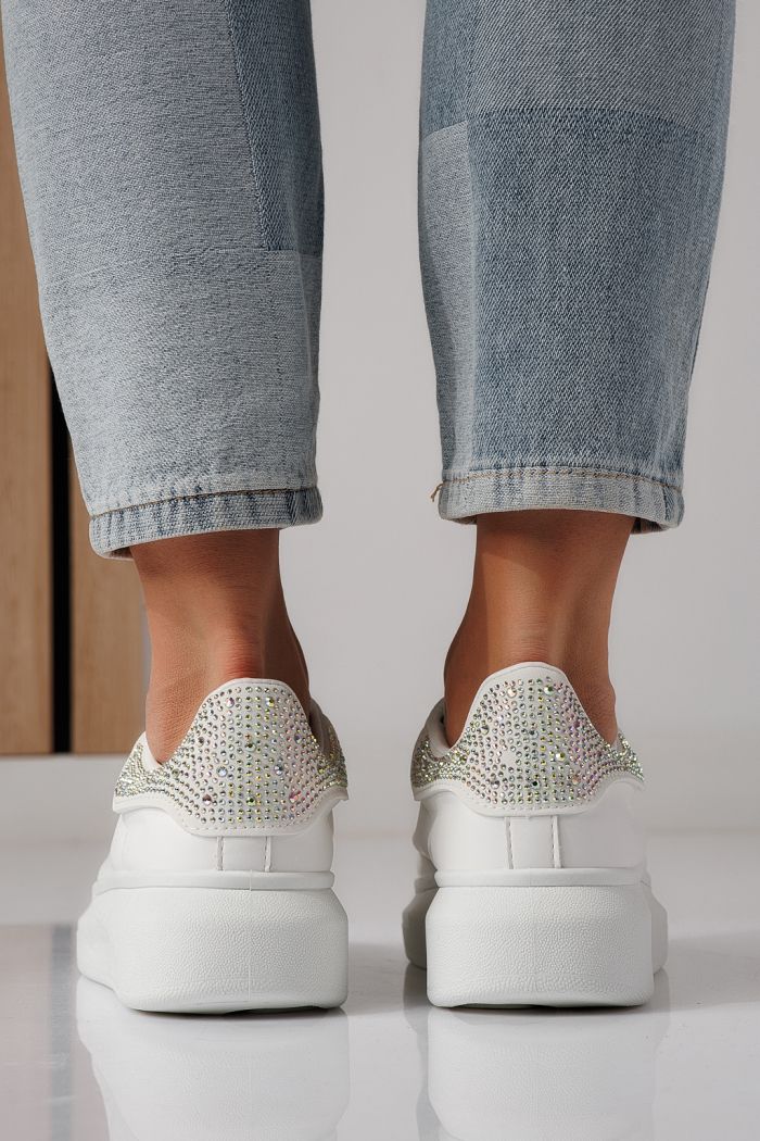 Női fehér sportcipő ekológikus bőrből Raya #24234