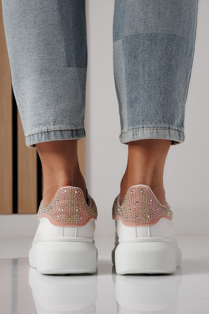 Női fehér sportcipő ekológikus bőrből Raya #24237