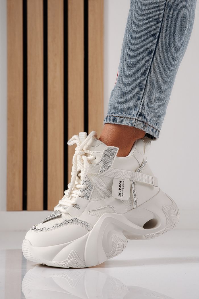 Női fehér színű ekológikus bőrből készült tornacipő Alberta #24230