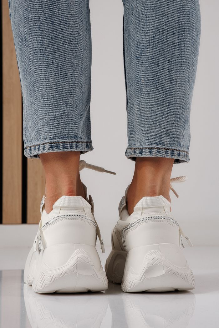 Női fehér sportcipő ekológikus bőrből Zaira #24232
