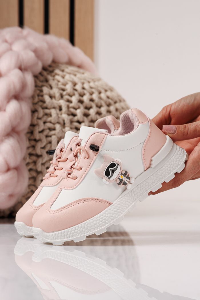 Gyerekcipők rózsaszín öko bőrből készült Ana #24382