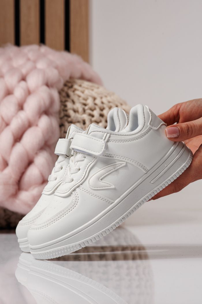 Gyerekcipők fehér öko bőrből készült Ema  #24328