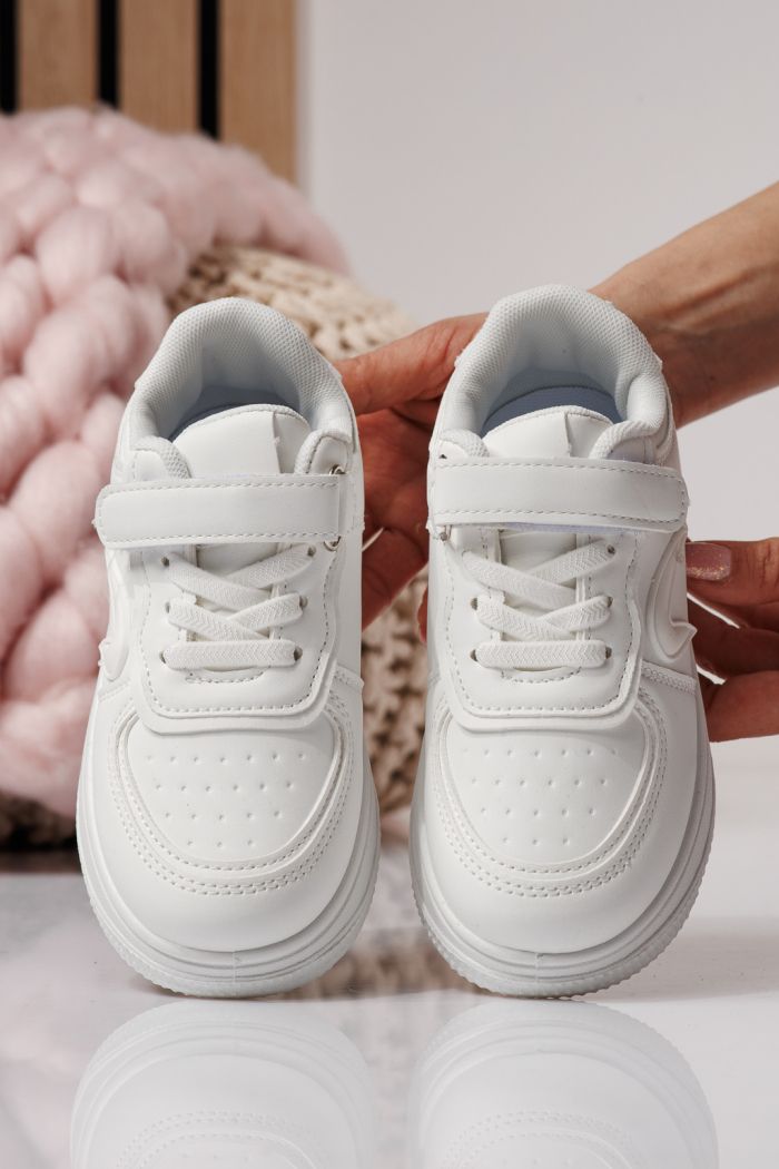 Gyerekcipők fehér öko bőrből készült Ema  #24327