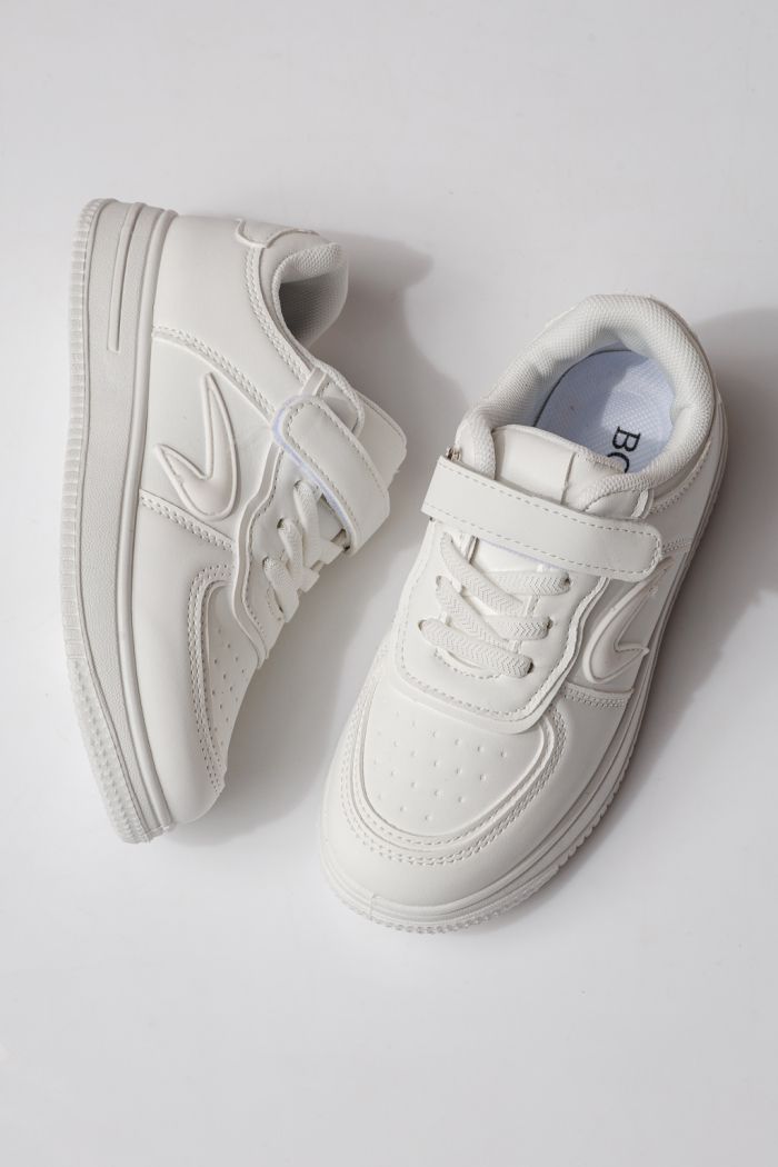 Gyerekcipők fehér öko bőrből készült Ema  #24327