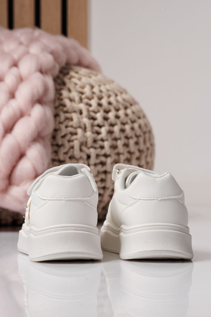 Gyerekcipők fehér öko bőrből készült Zaria #24377