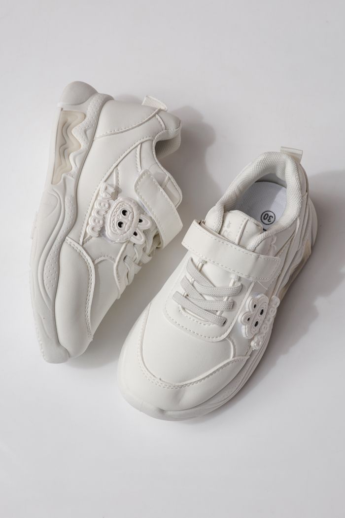 Gyerekcipők fehér öko bőrből készült Bubu #24375