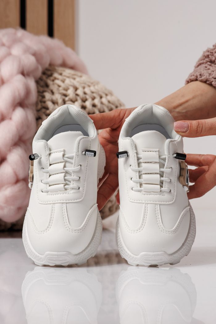 Gyerekcipők fehér öko bőrből készült Ana #24384