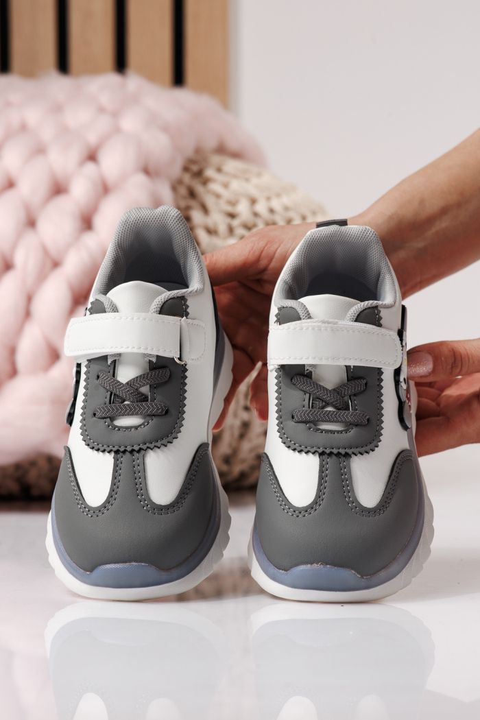 Gyerekcipők szürke öko bőrből készült Luna #24334