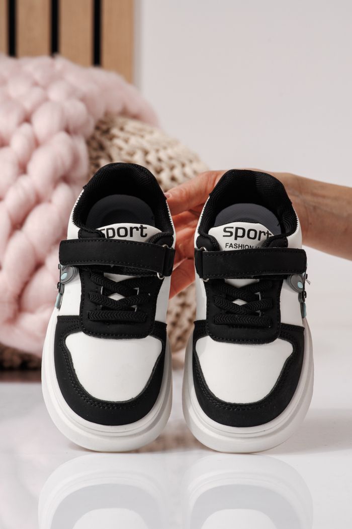 Gyerekcipők fekete öko bőrből készült Zaria #24378