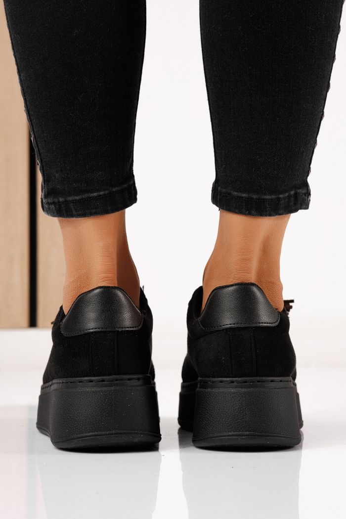 Női sportcipők fekete öko bőrből készült Aliss #24314