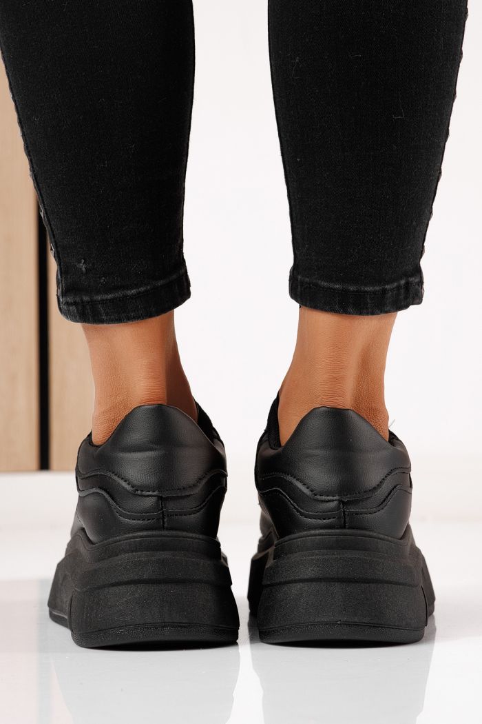 Adidasi dama negri din piele ecologica Anca #24287