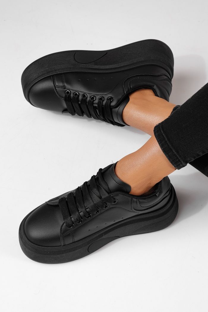 Adidasi dama negri din piele ecologica Anca #24287