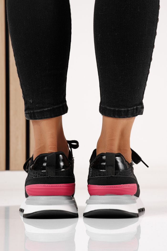 Női sportcipők fekete textil anyagból készült Ava #24321