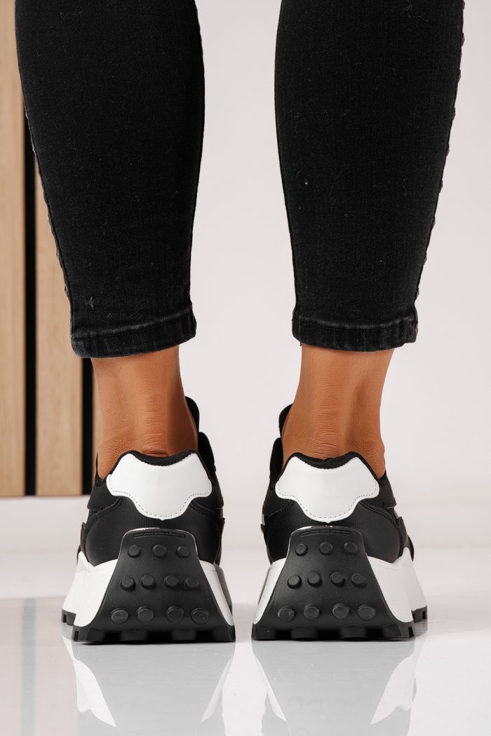 Női sportcipők fekete öko bőrből készült Mia #24319