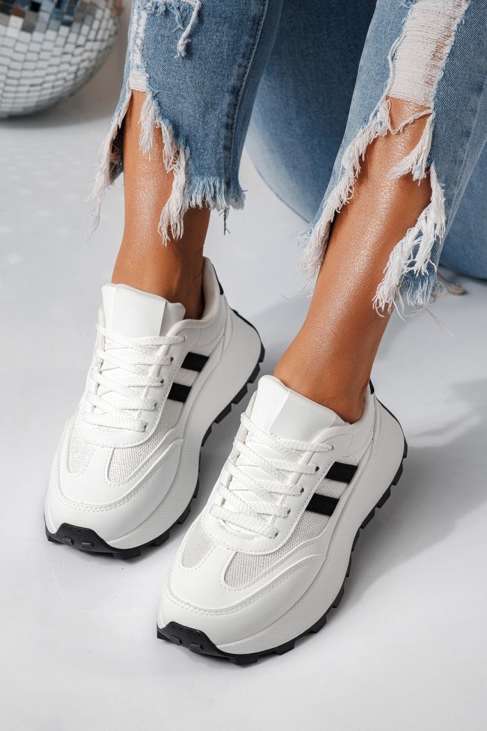 Női sportcipők fehér öko bőrből készült Mia #24317