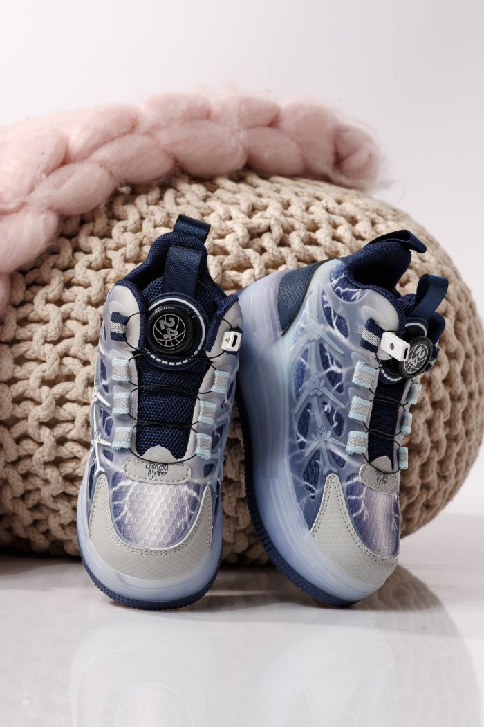 Görgős sportcipő kék textil anyagból készült Carla #24394