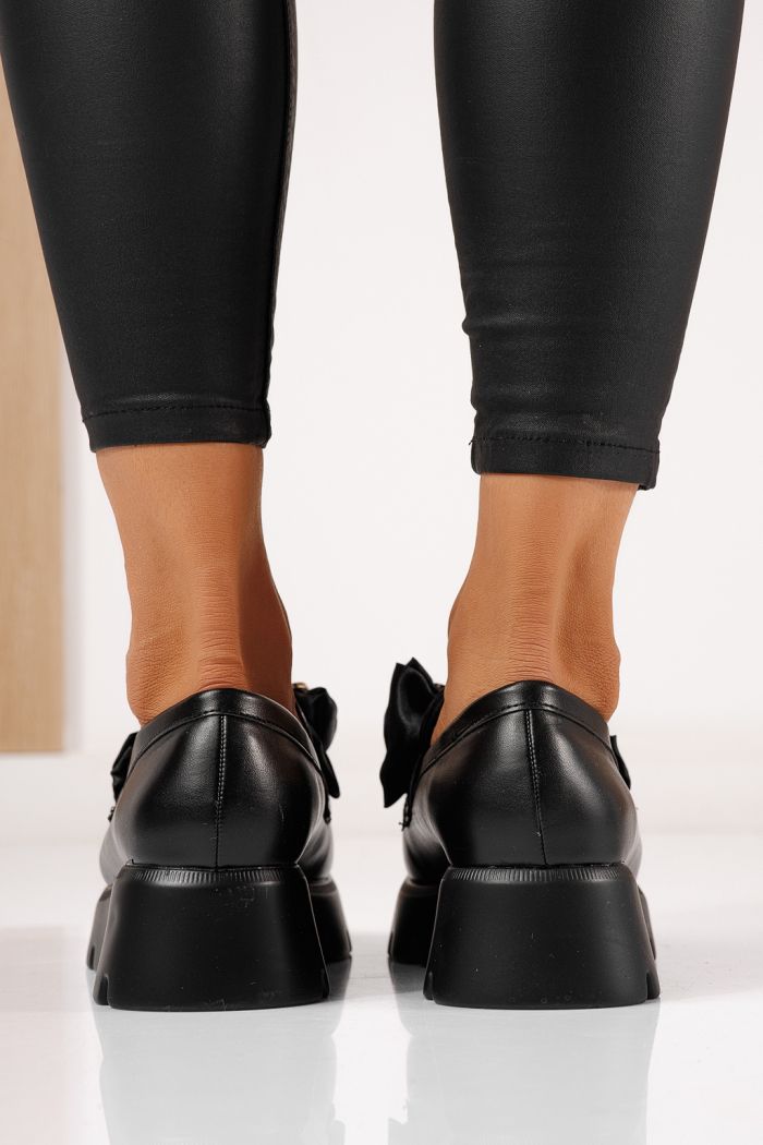 Női fekete alkalmi cipő ekológikus bőrből Natalia #24405