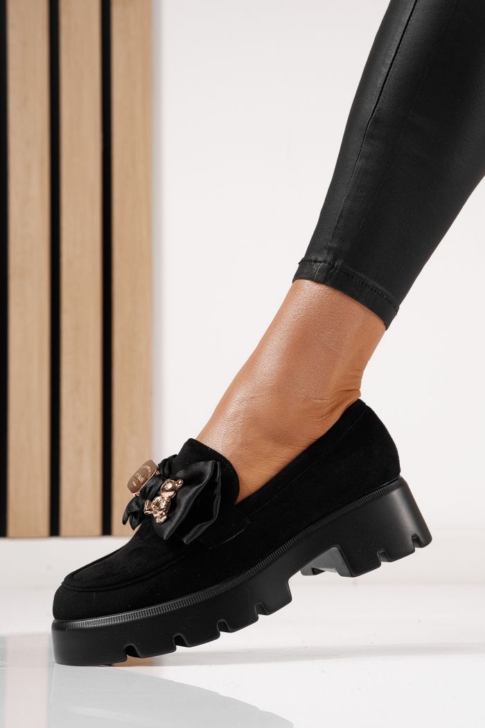 Női fekete alkalmi cipő ekológikus bőrből Natalia #24407