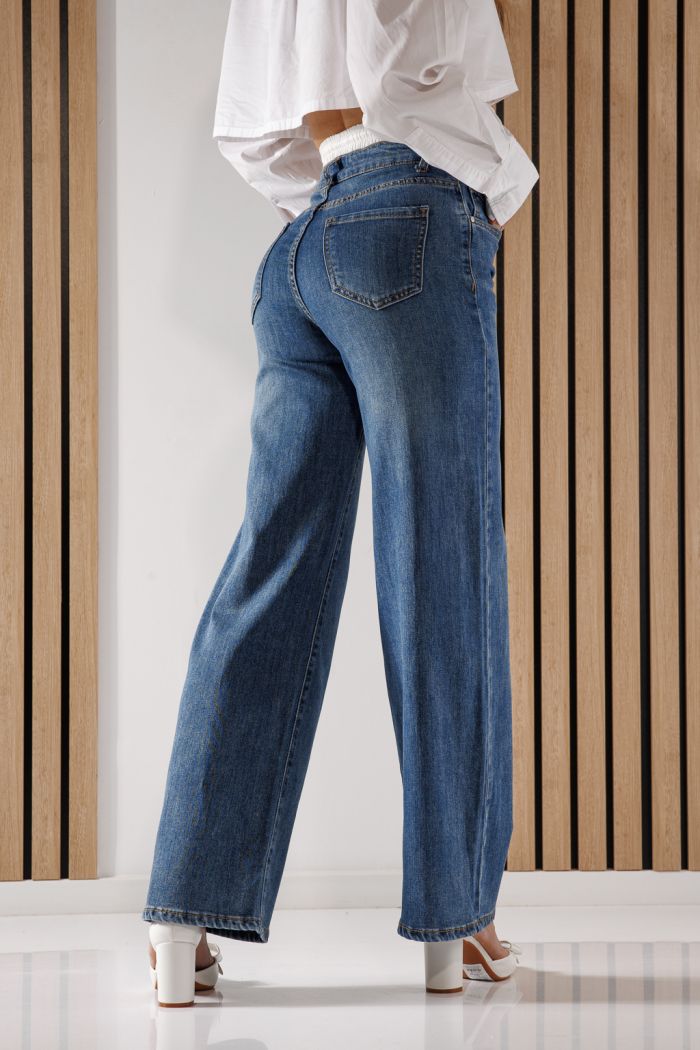 Női Wide Leg farmernadrág Ali kék #A1362