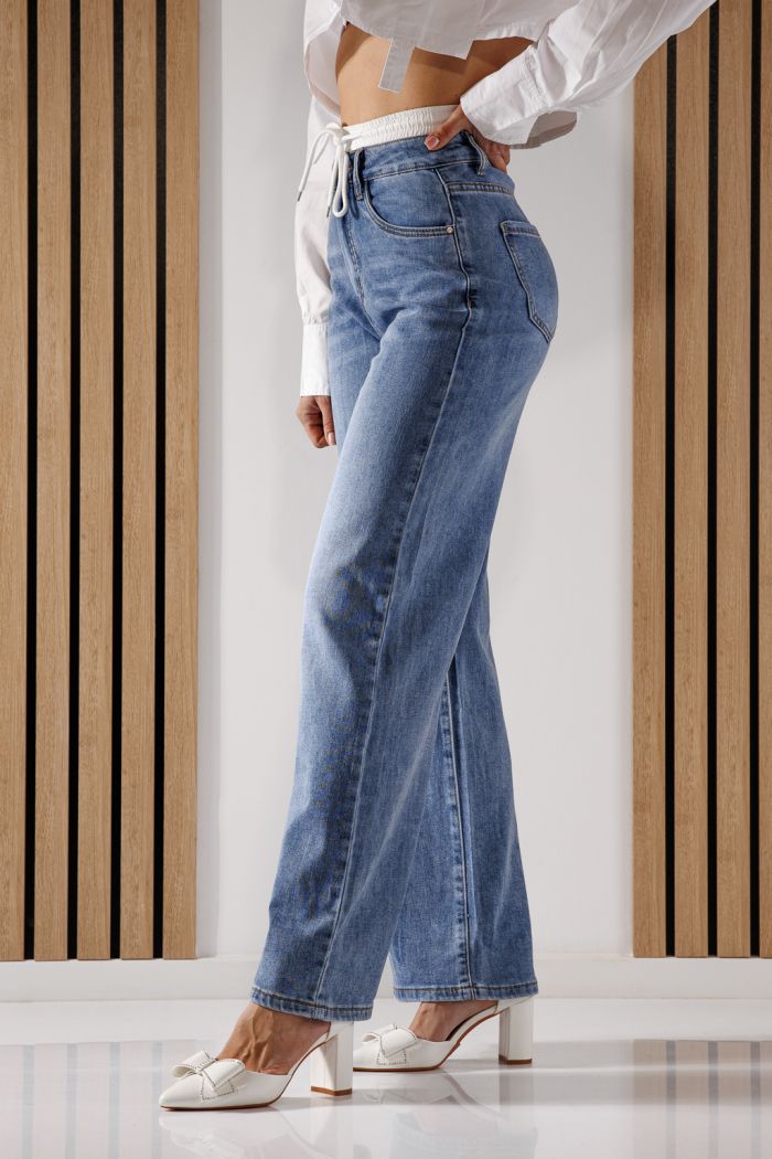 Női Wide Leg farmernadrág Ali kék #A1361