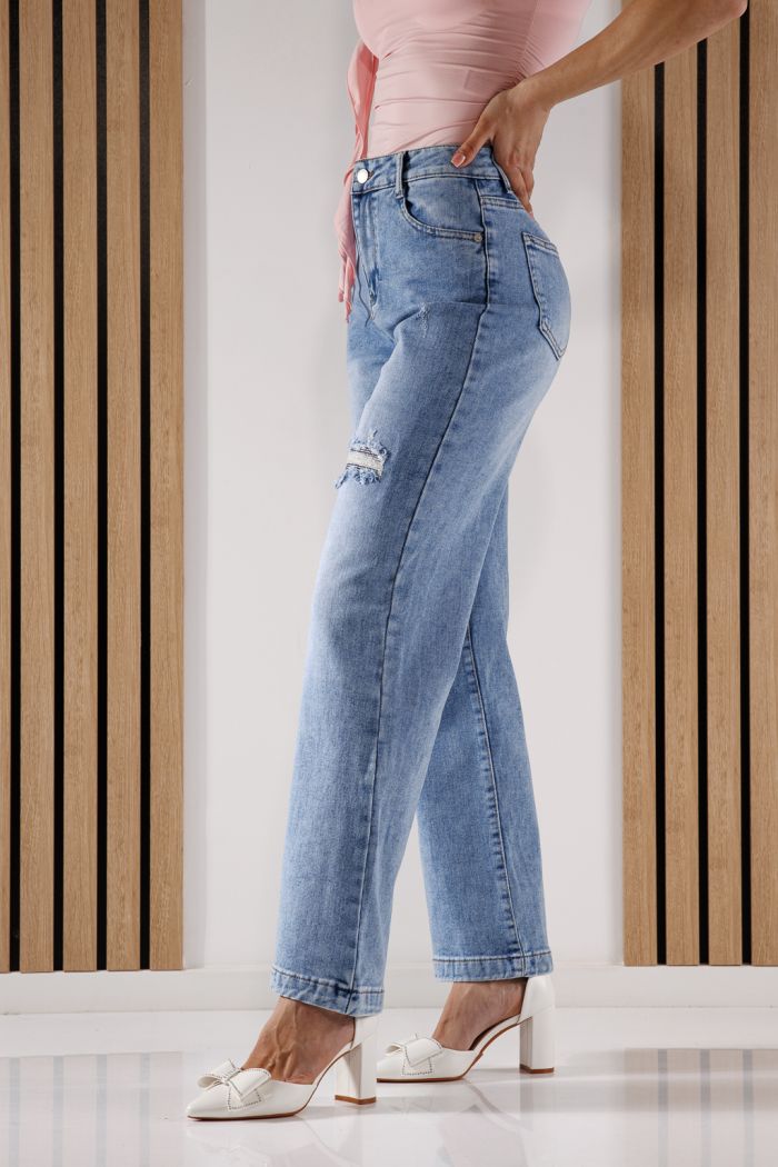 Női Wide Leg farmernadrág Becca kék #A1370