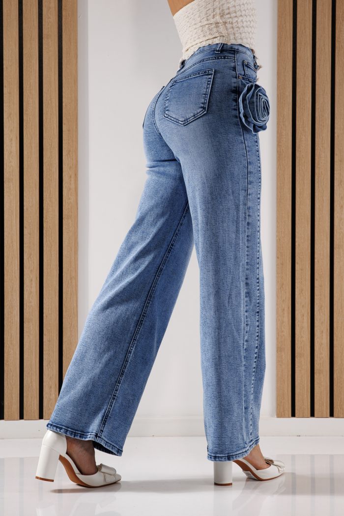 Női trapéz farmernadrág Brigitta kék #A1346