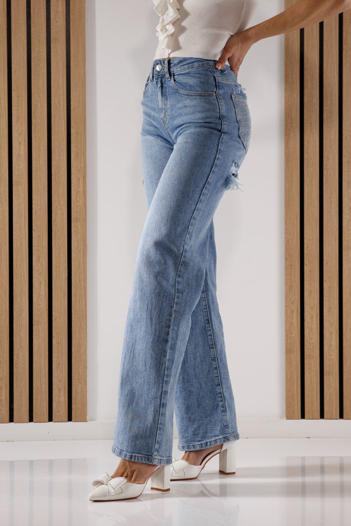 Női Wide Leg farmernadrág Maria kék #A1350