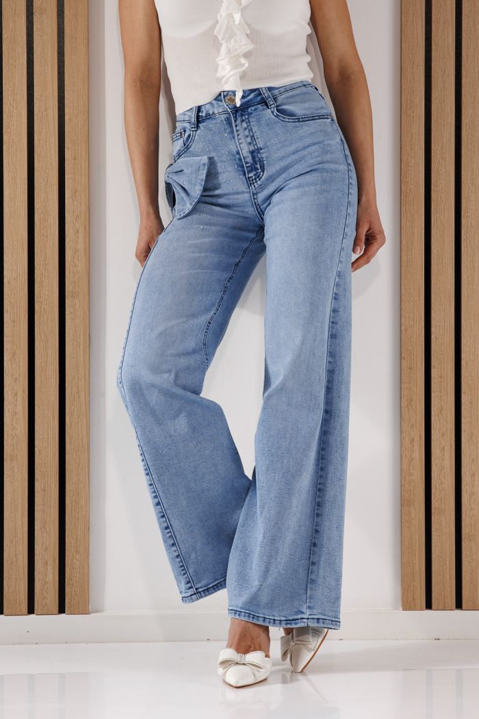 Női trapéz farmernadrág Amira kék #A1344