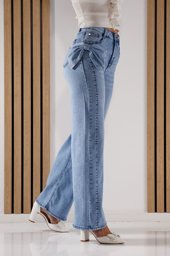 Női trapéz farmernadrág Amira kék #A1344