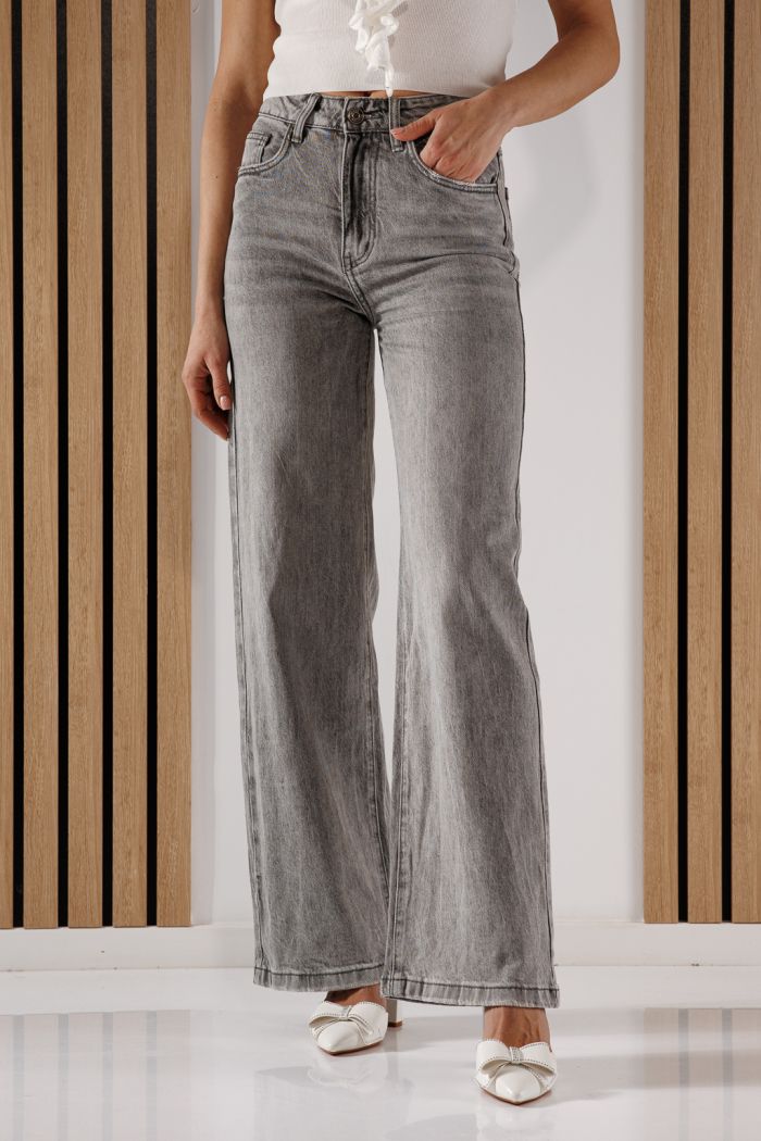 Női Wide Leg farmernadrág Maria szürke #A1348