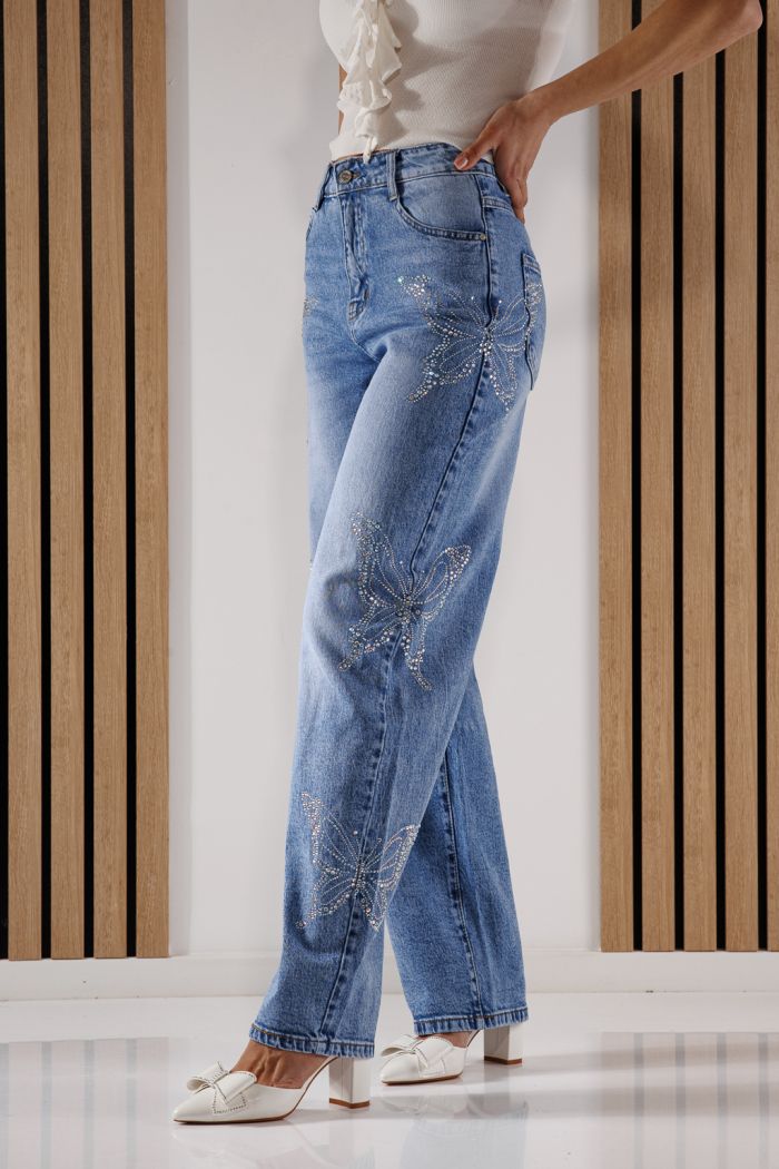 Női trapéz farmernadrág Isabel kék #A1349