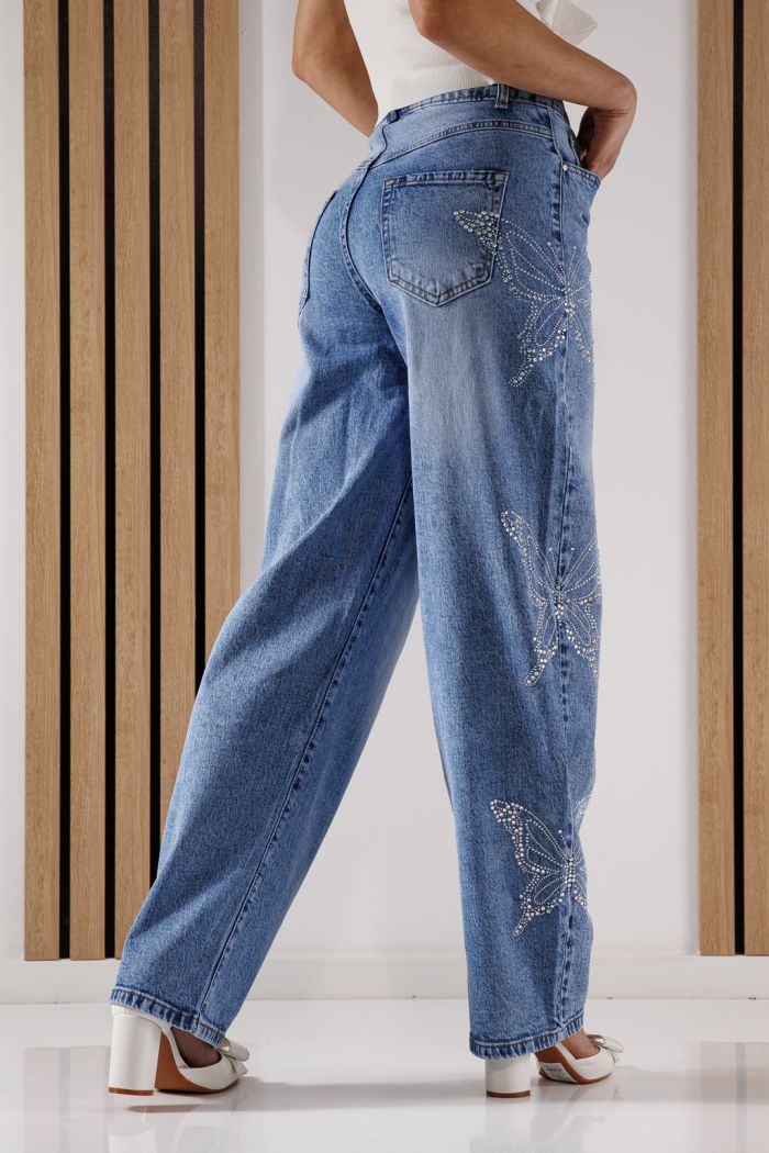 Női trapéz farmernadrág Isabel kék #A1349