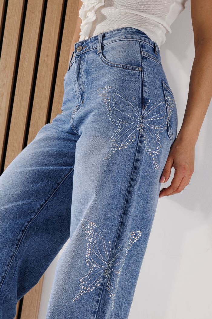 Női trapéz farmernadrág Isabel kék #A1349