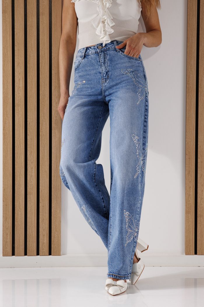 Női trapéz farmernadrág Isabel kék #A1349