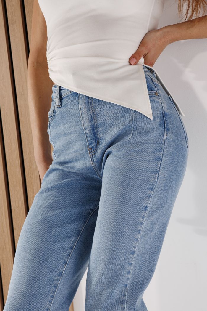 Női Baggy Fit farmernadrág Flori kék #A1352