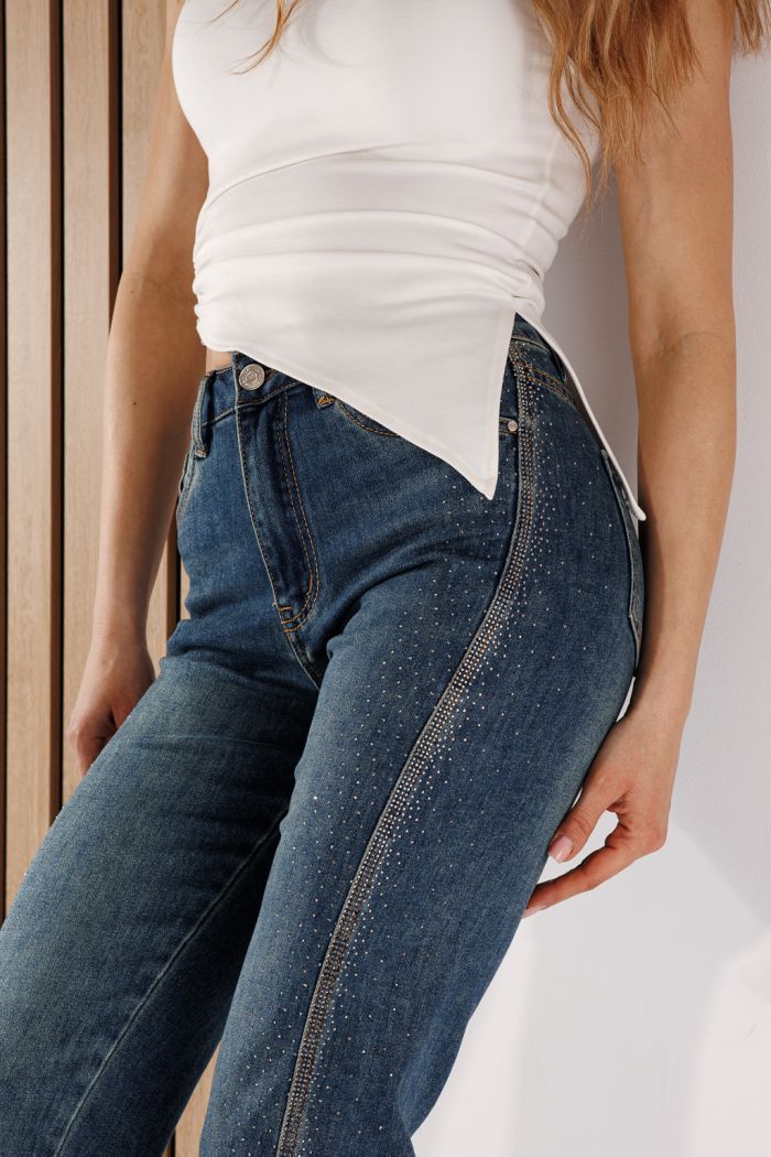 Női Baggy Fit farmernadrág Tina kék #A1364