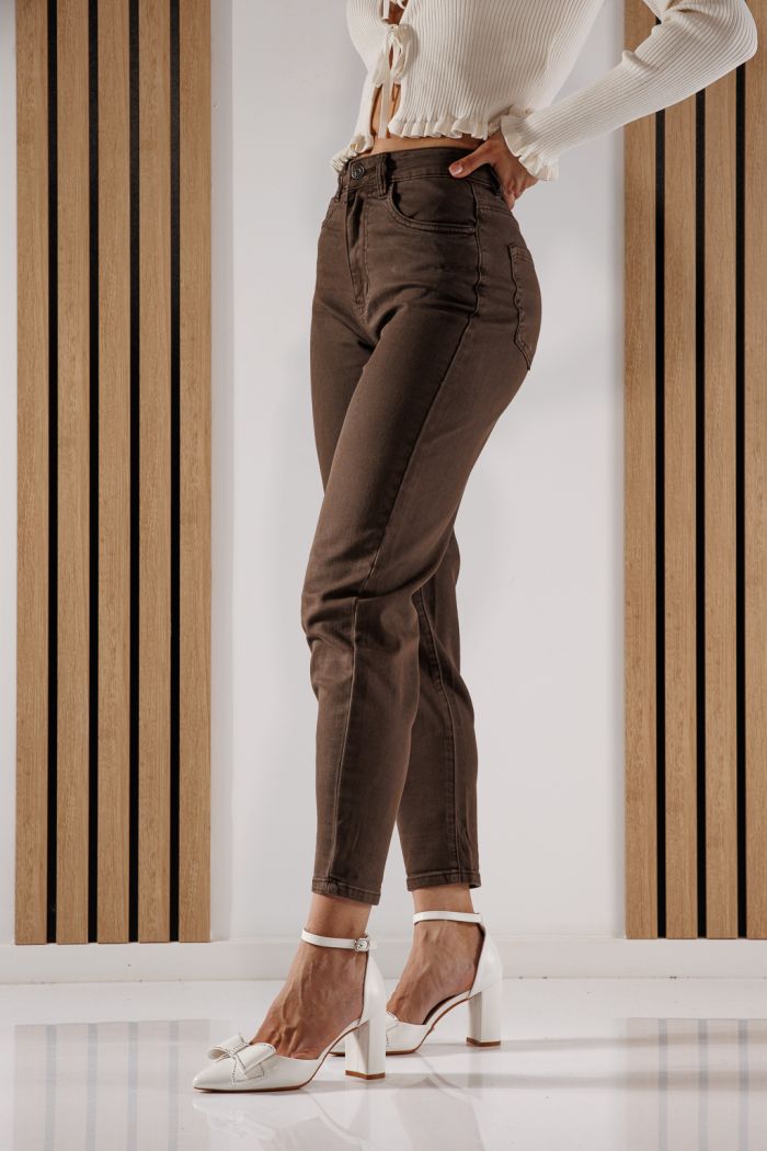 Női Baggy Fit farmernadrág Elena Khaki #A1372
