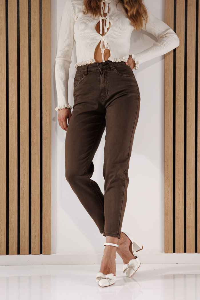 Női Baggy Fit farmernadrág Elena Khaki #A1372