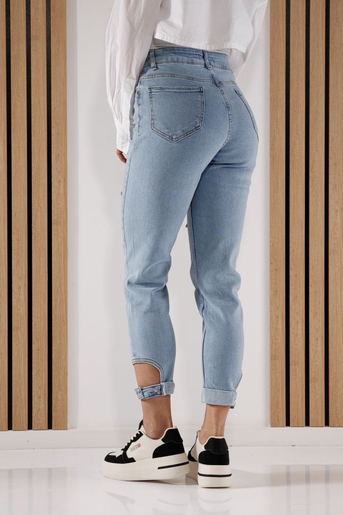 Női Kék Boyfriend Flori Farmer #A261