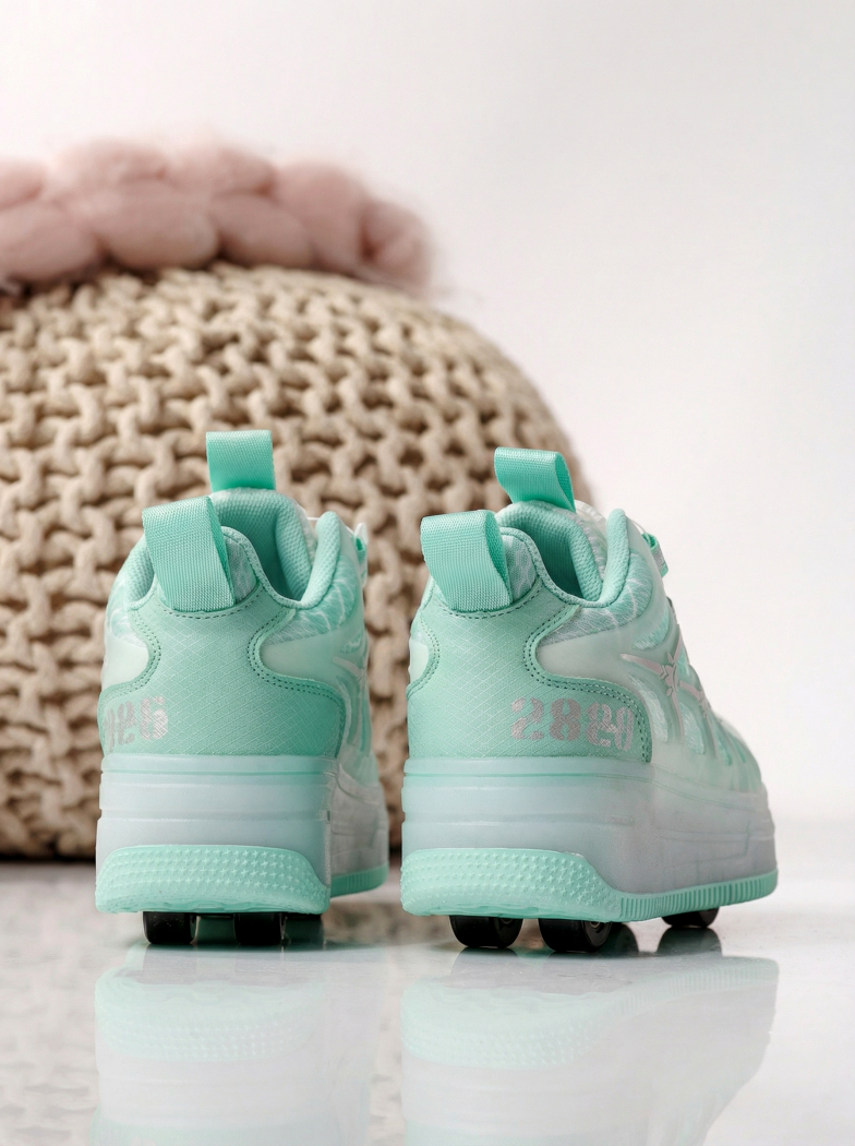 Zöld textil rollercipő Helys #24393