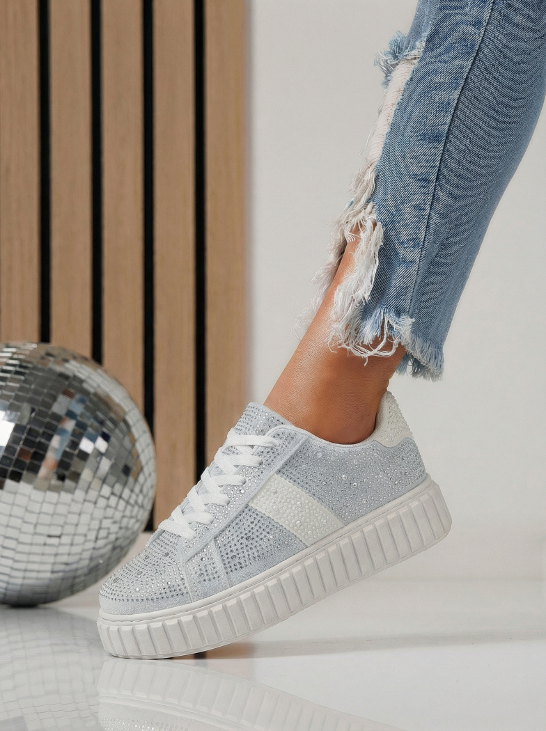 Női kék velúr tornacipő Loris #24400