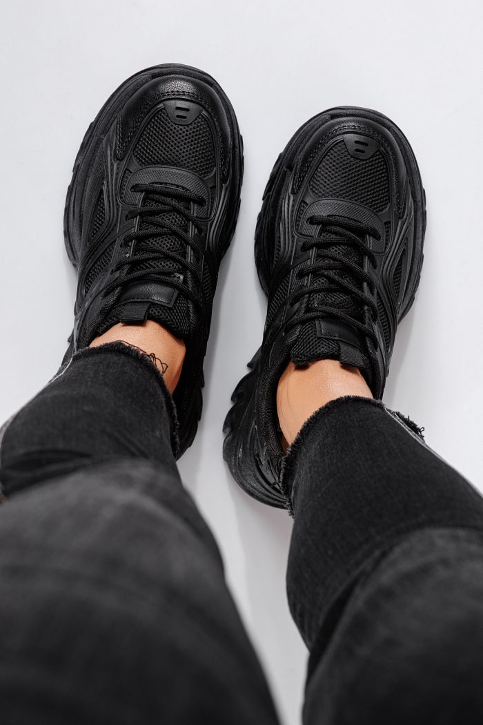 Edith Női Sportcipő Fekete Textil Anyagból #24453