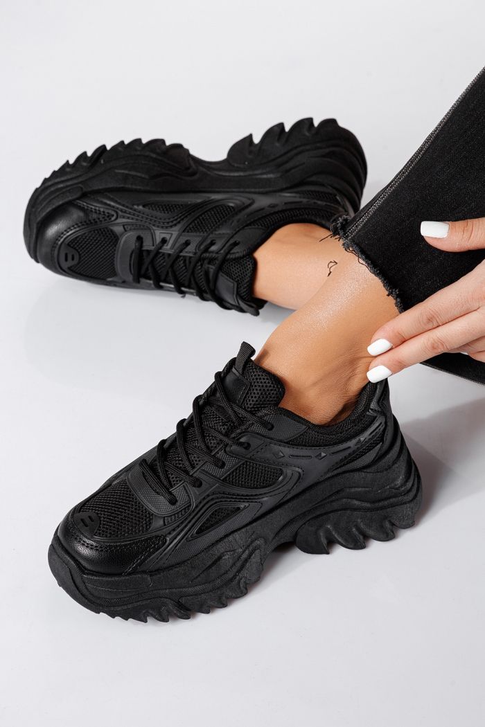 Edith Női Sportcipő Fekete Textil Anyagból #24453