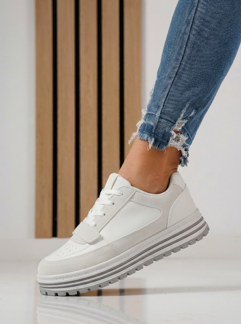 Női sportcipők szürke öko bőrből készült Tabitha #24455