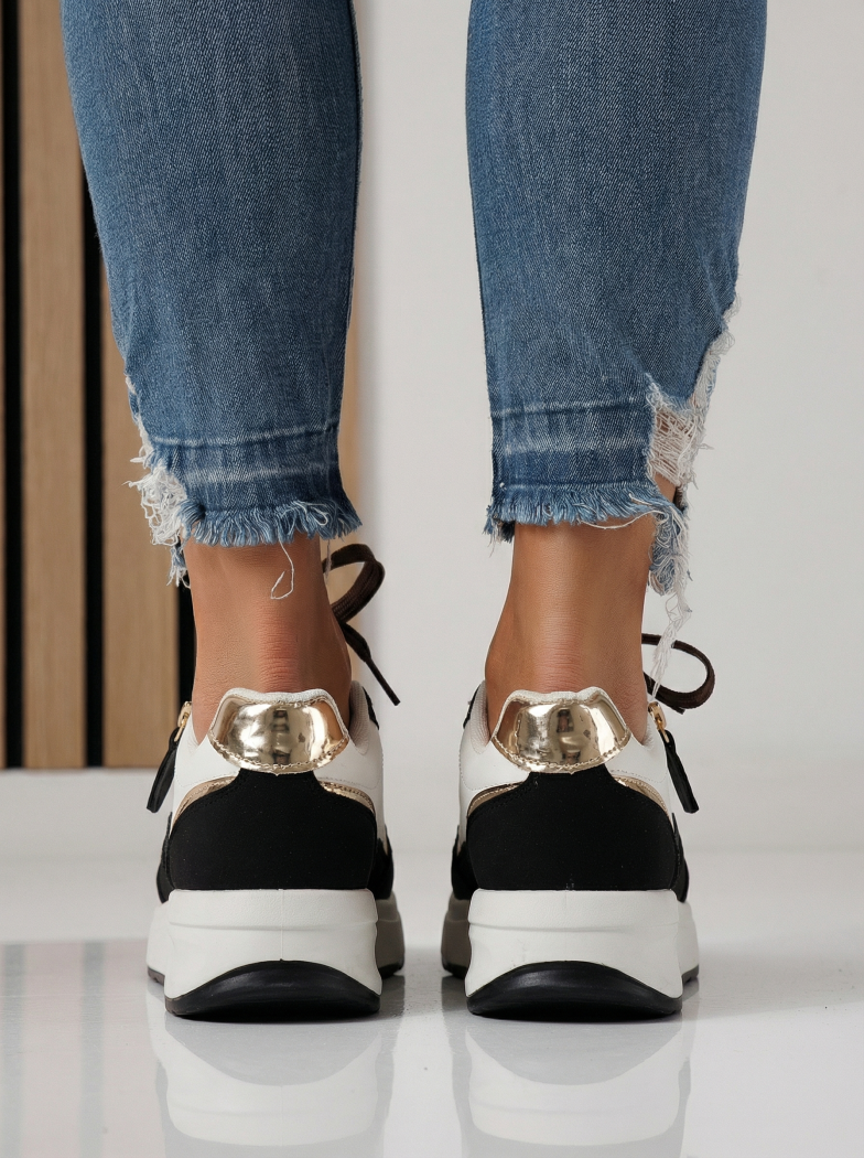 Női sportcipők fekete öko bőrből készült Alana #24417