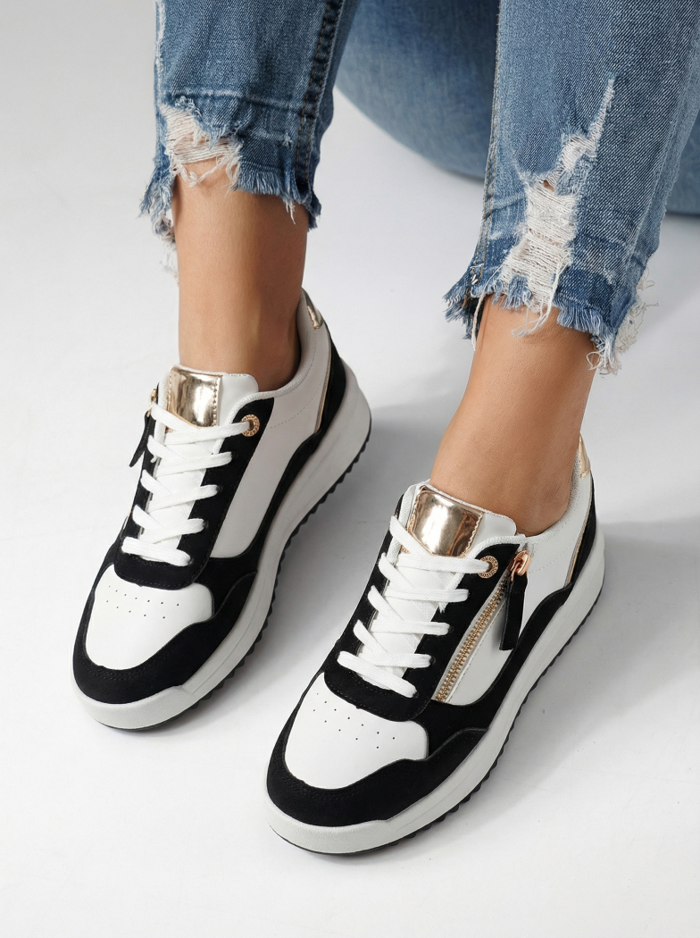 Női sportcipők fekete öko bőrből készült Alana #24417