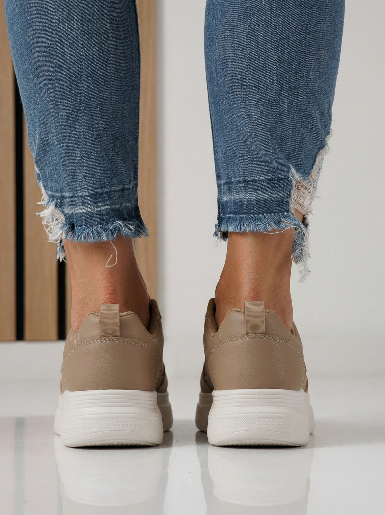 Női sportcipők khaki öko bőrből készült Adna #24411