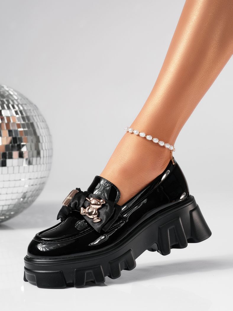 Natalia2 Női Alkalmi Cipő Fekete Ökológiai Bőrből lacuita #24482