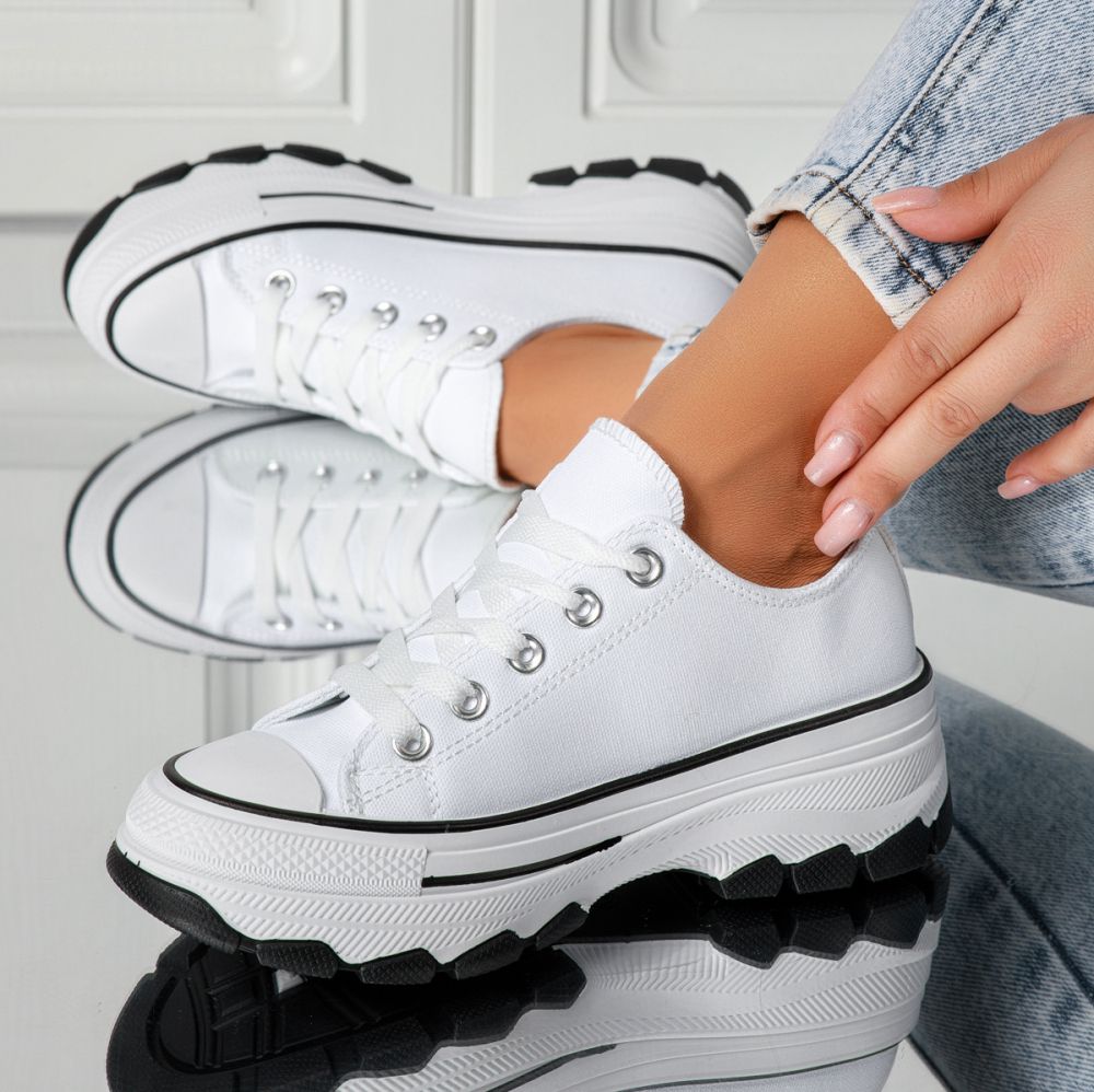 Női fehér textil tornacipő Zoe #24486